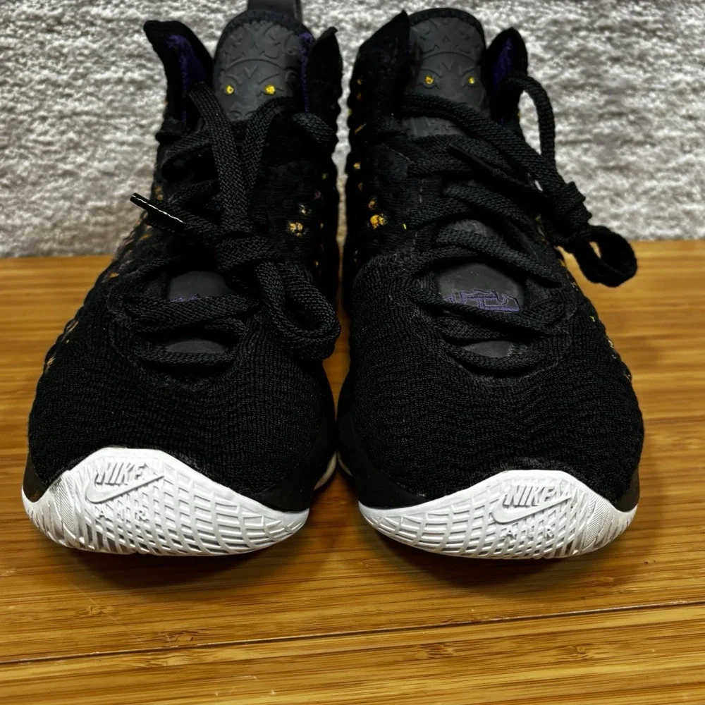 NIKE LEBRON XVII 17 LAKERS SHOES BQ5594-004 YOUTH 5.5 BLACK PURPLE HI TOP BOYS